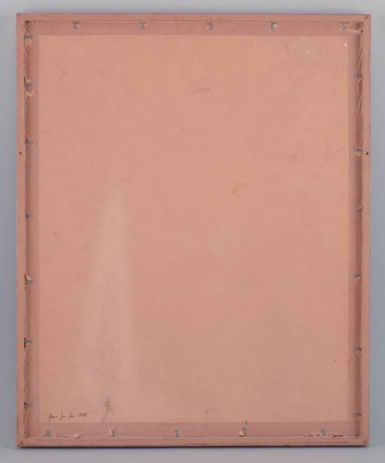 Georgi Daskaloff, bulgarischer Künstler. Farblithographie / Papier. Kubistische Komposition im Angebot 1