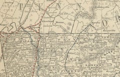 Georgia 1888 Antique Map – Railroads, Settlements & Frontier Counties