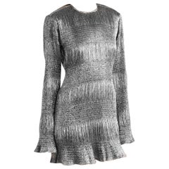 Georgia Alice Silver Metallic Lame Mini Dress - Size US 10 