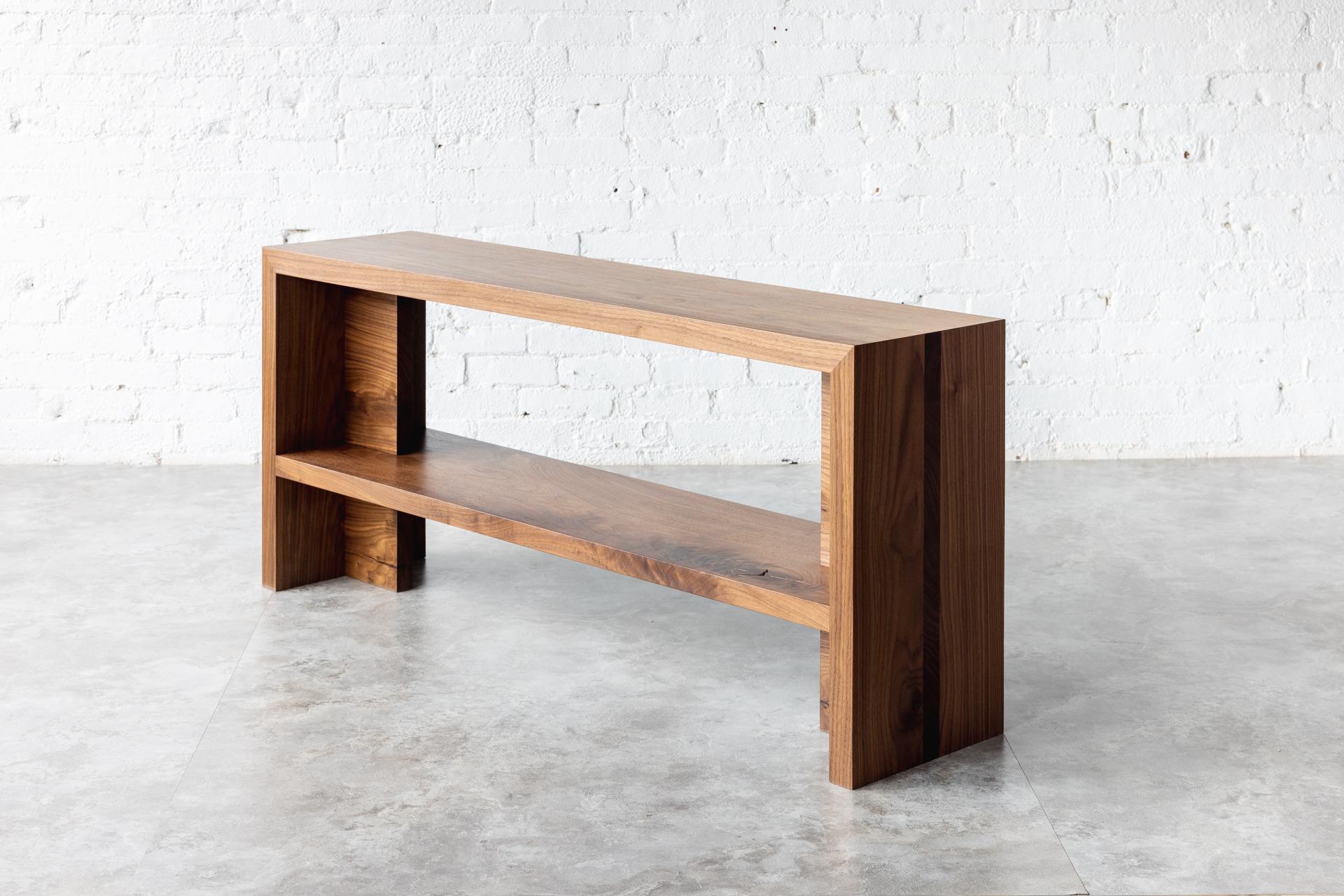 Canadian Georgia Black Walnut Console with Shelf by Autonomous Furniture For Sale