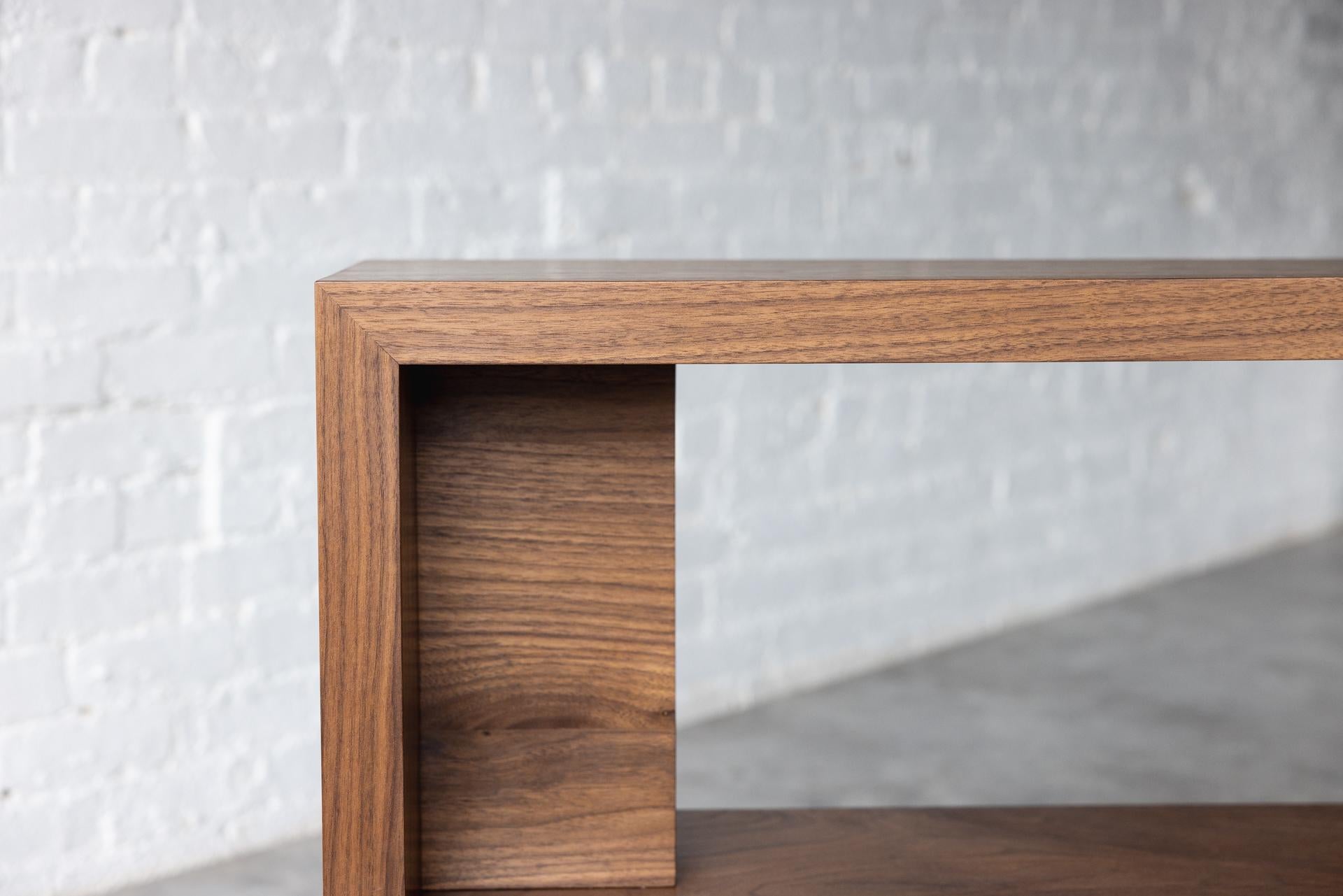 Ash Georgia Black Walnut Console with Shelf by Autonomous Furniture For Sale