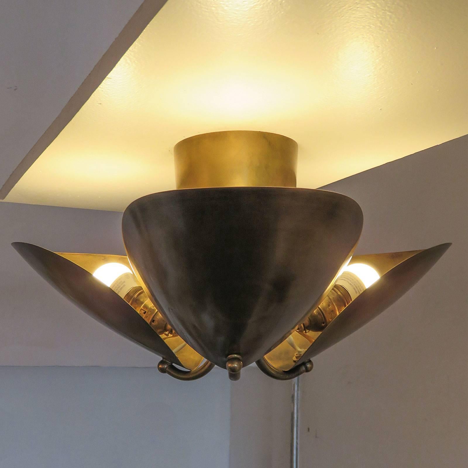 Brass Georgia Ceiling Flushmount by Gallery L7 For Sale