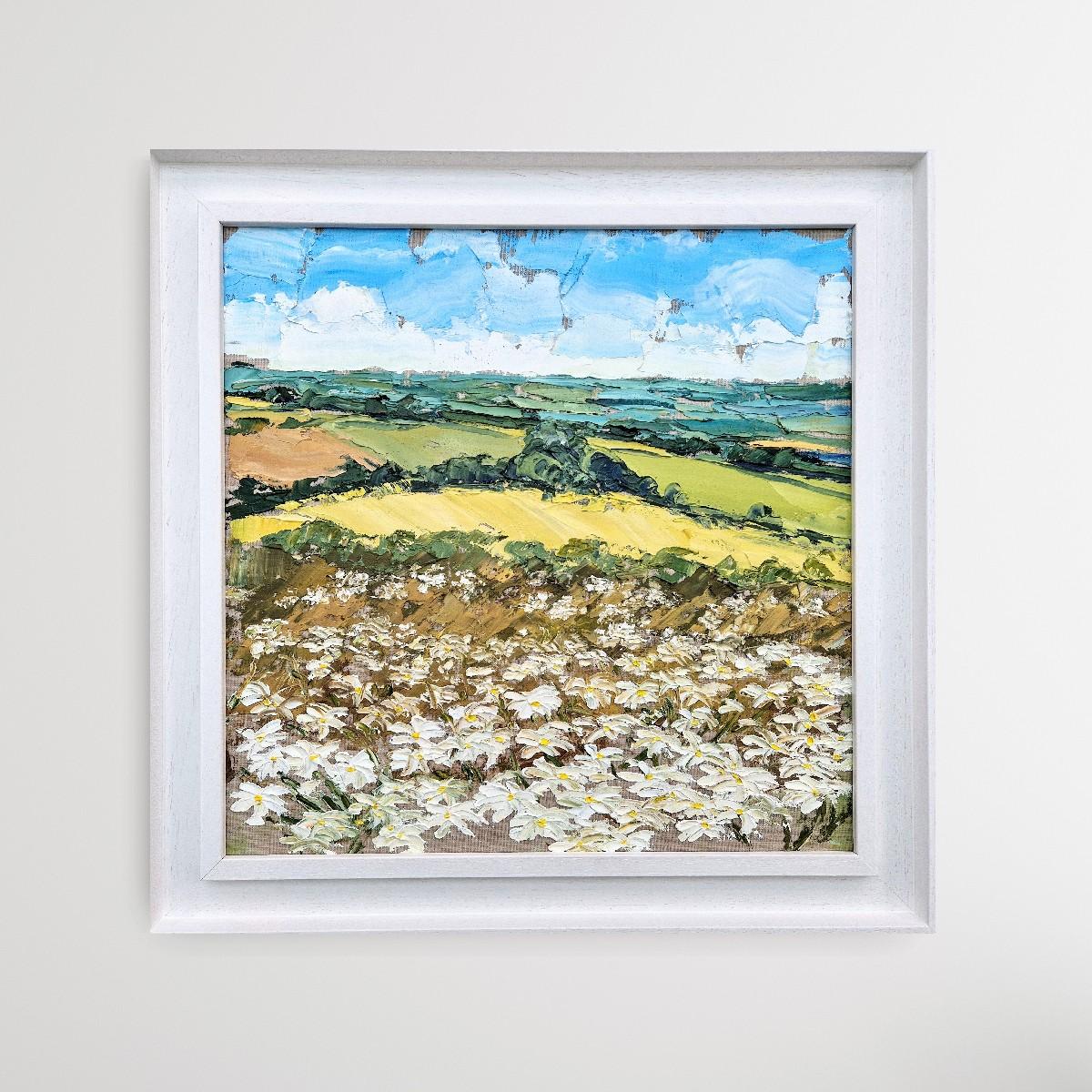 Rollright Daisies, Originalgemälde, Landschaft, zeitgenössisch im Angebot 1