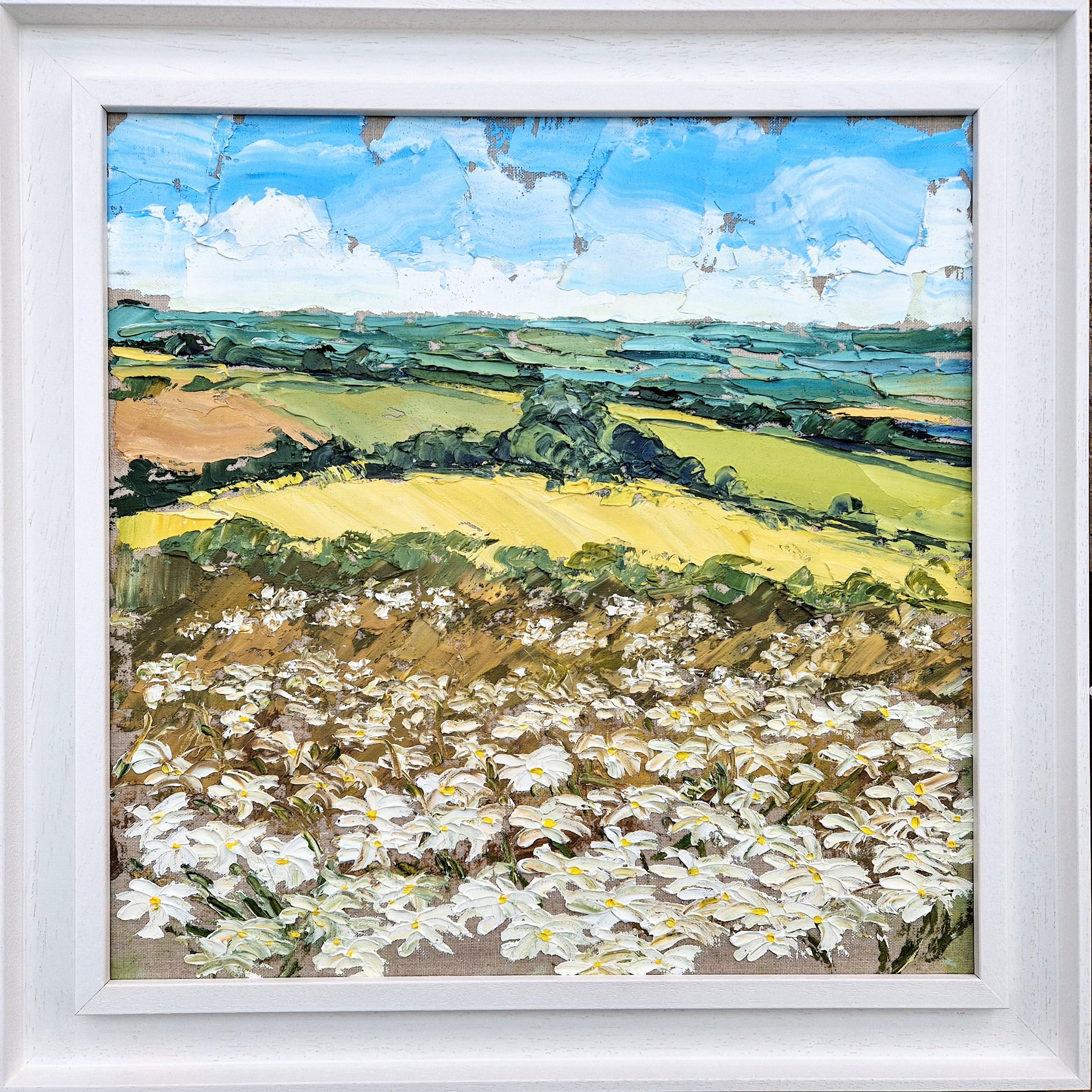 Rollright Daisies, Originalgemälde, Landschaft, zeitgenössisch – Painting von Georgia Dowling