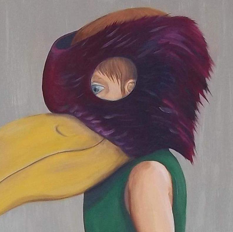 Adolescence: Slingshot (Surrealismus), Painting, von Georgia Griffin