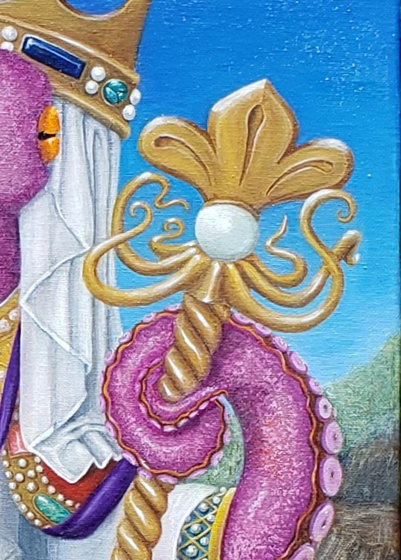 Sovereigns of the Sea: Pulpo Reina Urraca I, Emperatriz de Toda Españ - Painting by Georgia Griffin