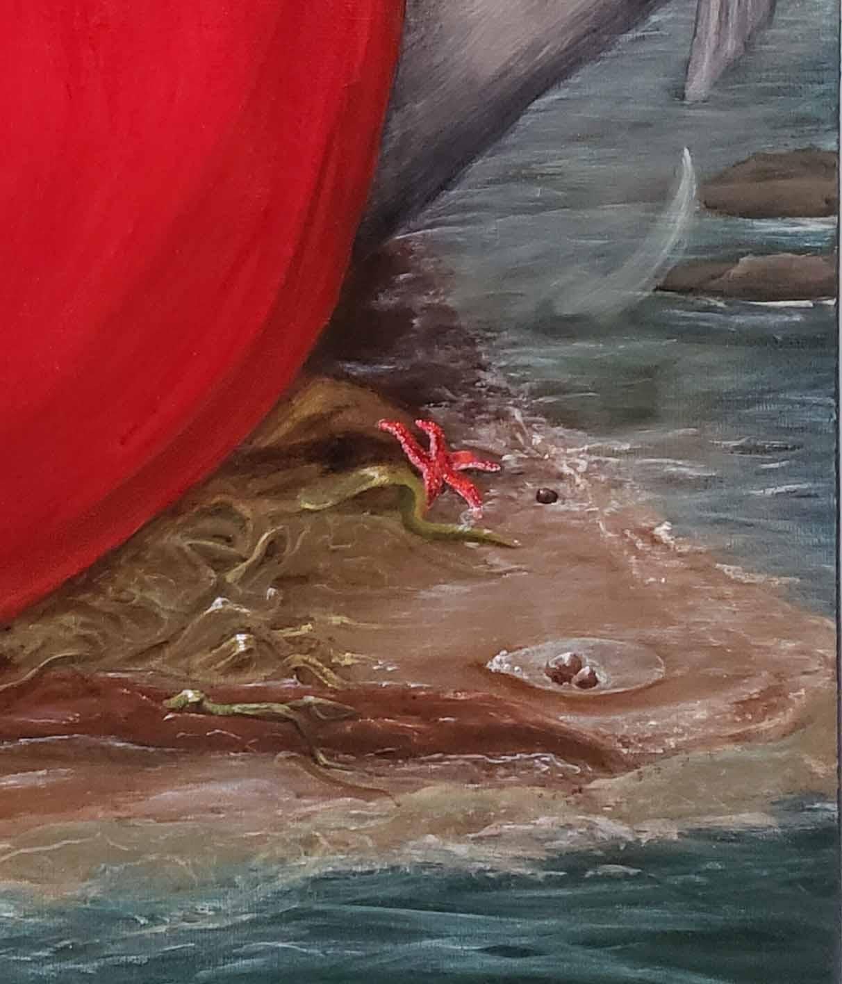 Souveräne des Meeres: Westgotische Siegelkönigin und Regentin, Brunhilda von Austrasia (Surrealismus), Painting, von Georgia Griffin
