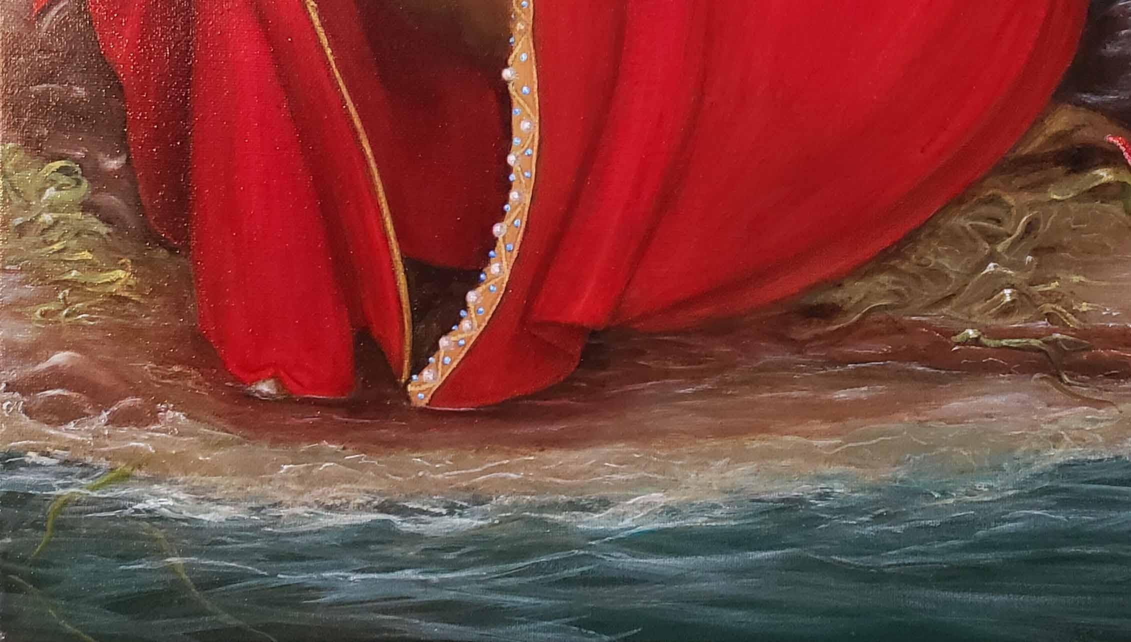 Les souverains de la mer : Sceau de Visigoth Reine et Régence, Brunhilde de l'Australie - Marron Animal Painting par Georgia Griffin