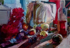Apples By Numbers - Brightly Colored Still Life with Food, Oil on Panel