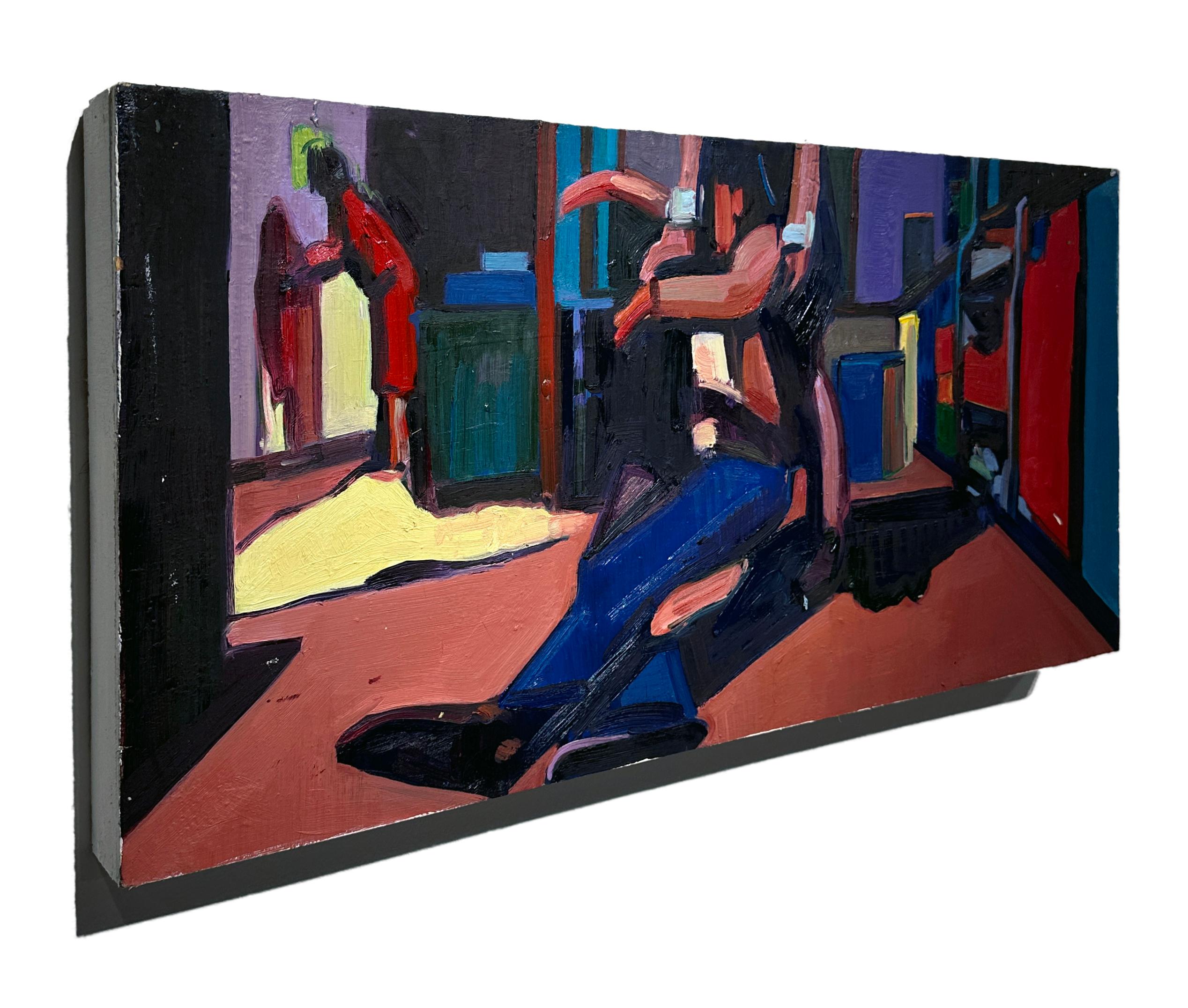 Body Snatchers - Kräftige Farben, stark texturierte Farbe auf Tafel – Painting von Georgia Hinaris