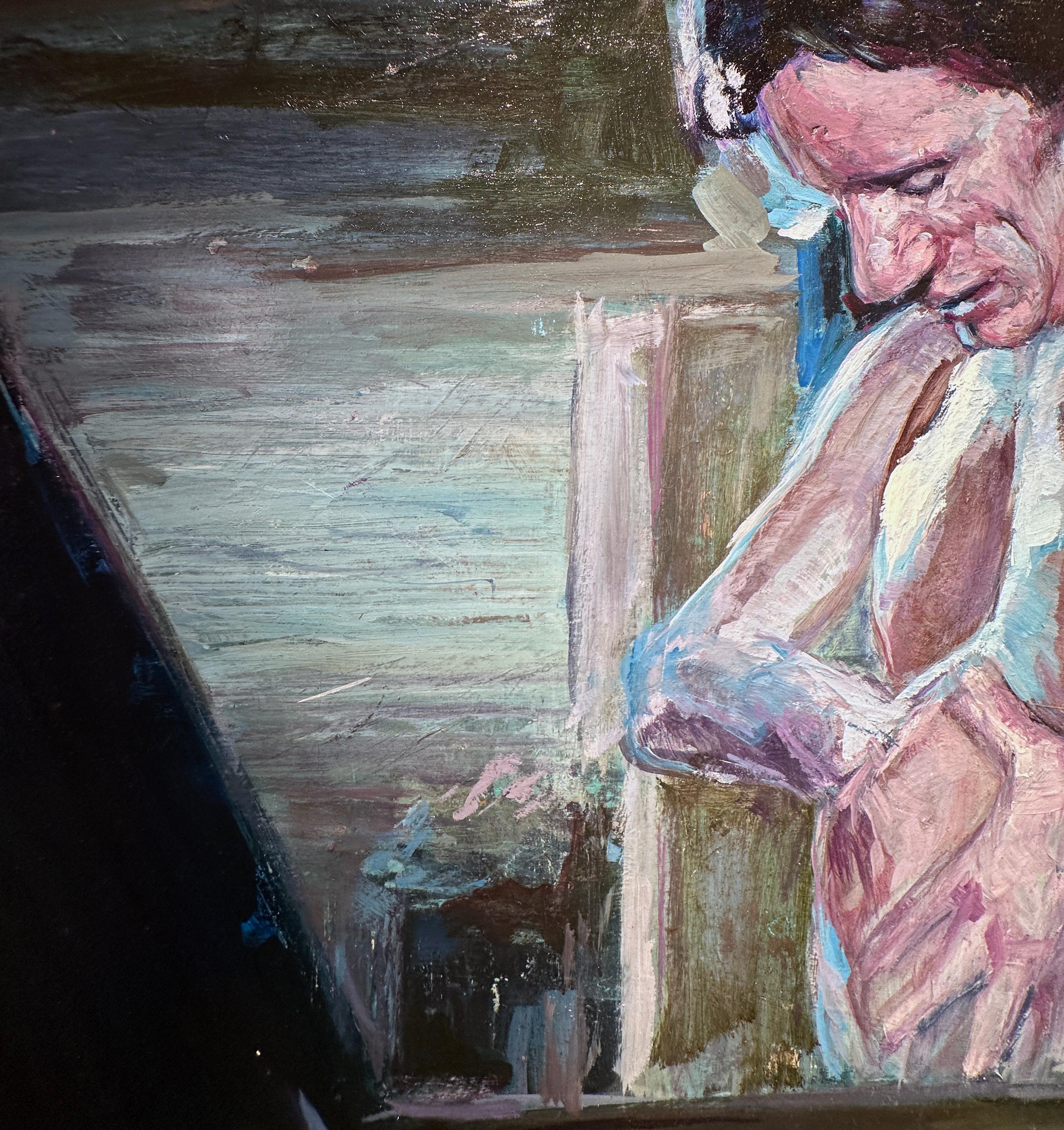 Death to Videodrome - Bold Colors, Heavily Textured Paint, Oil on Panel For Sale 1