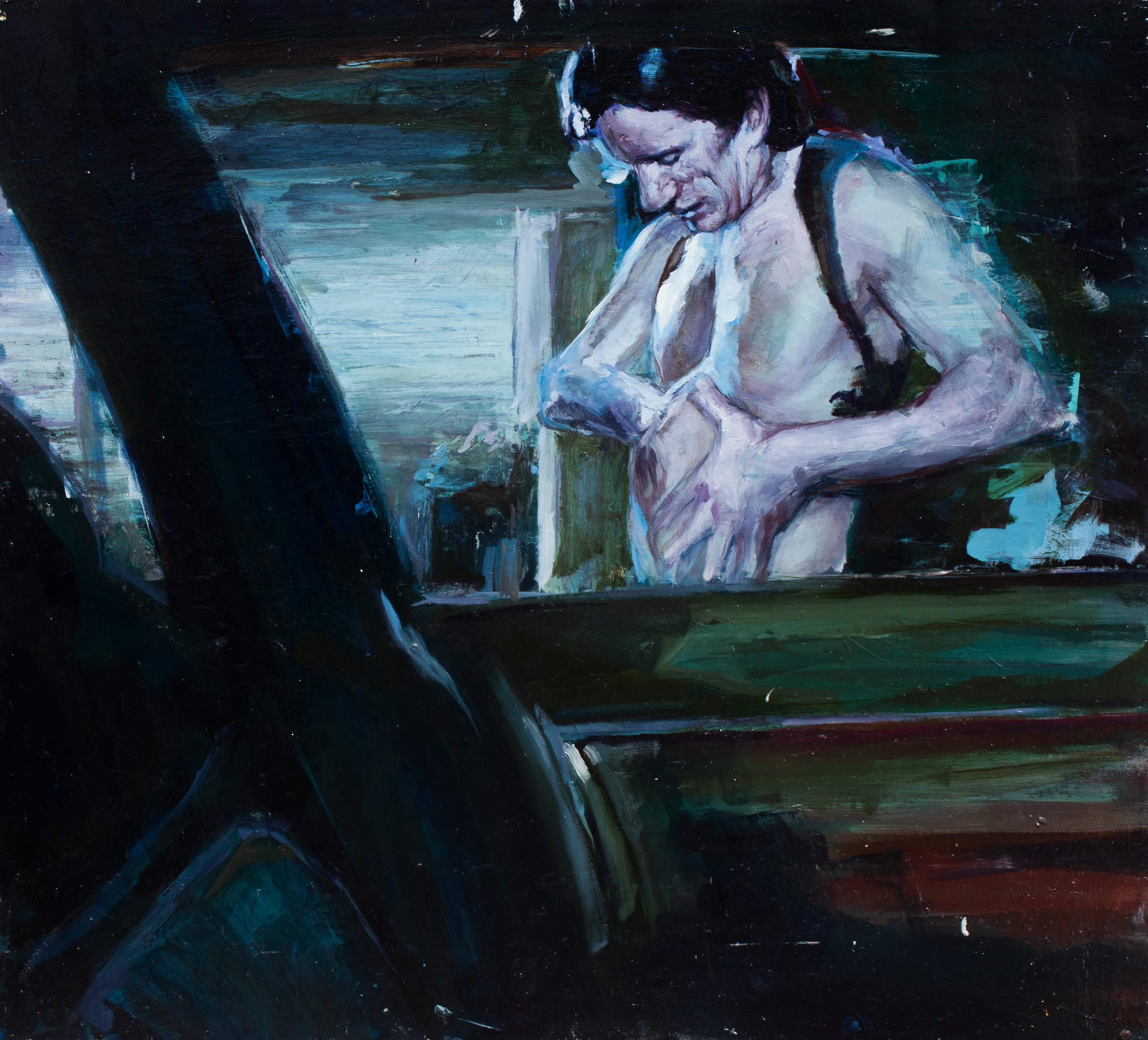 Georgia Hinaris Figurative Painting - Death to Videodrome - Bold Colors, Heavily Textured Paint, Oil on Panel