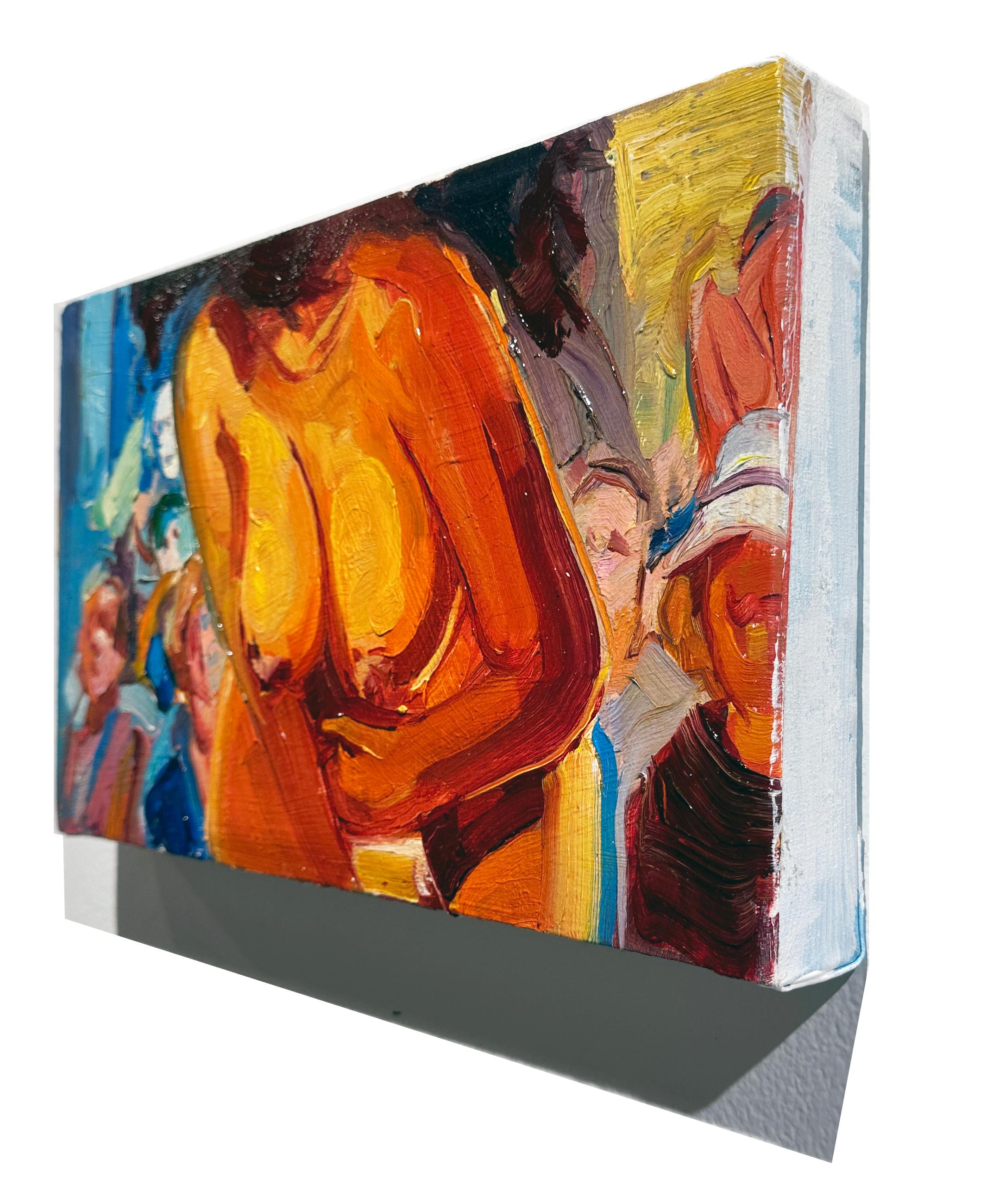 Fun House, Nu fminin, Couleurs audacieuses et peinture paisse et texture sur panneau 2