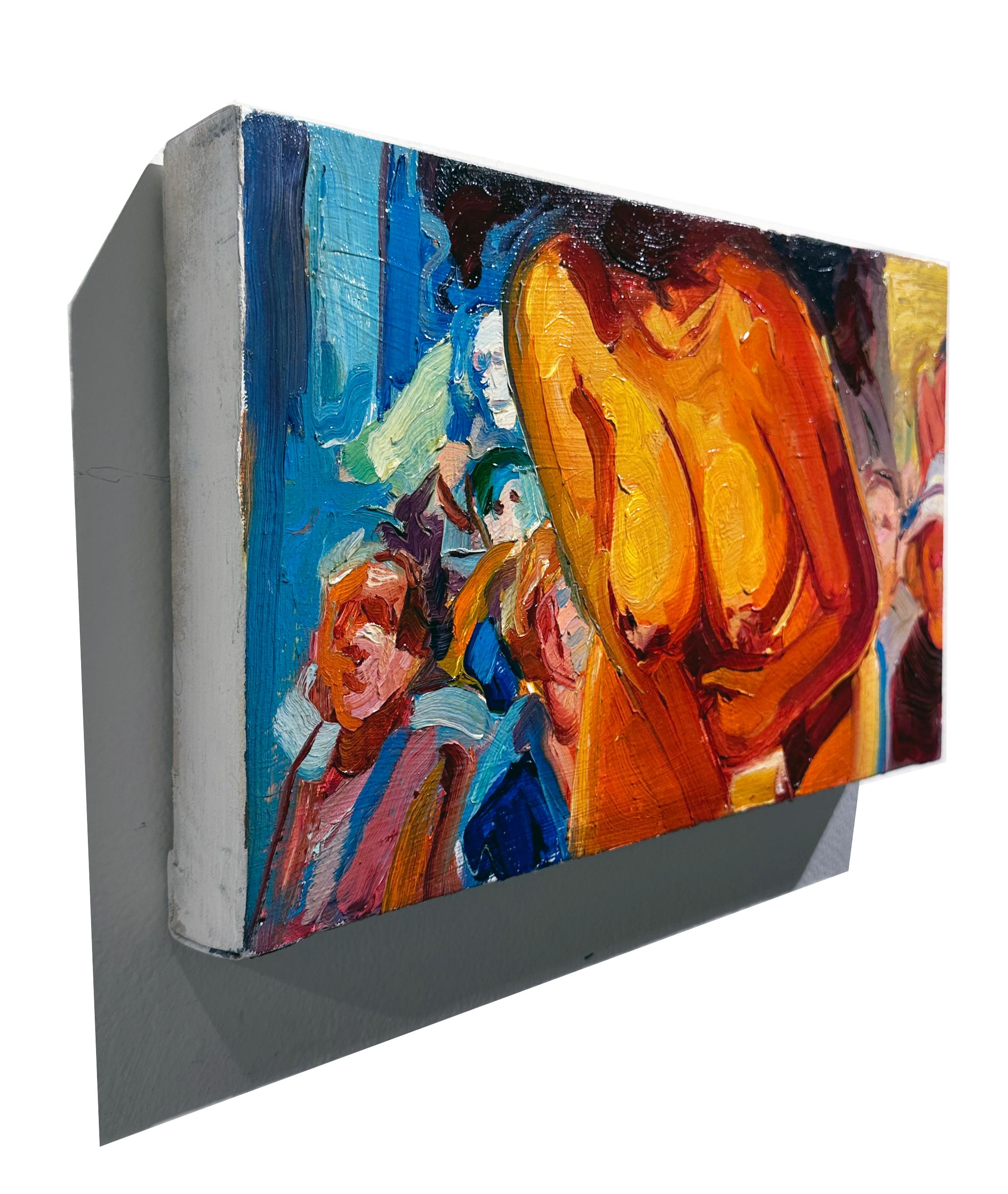 Fun House, Nu fminin, Couleurs audacieuses et peinture paisse et texture sur panneau 3
