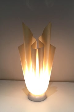 Georgia Jacob, Ophélie Flaming Torch Lamp in Resin on a Marble Base, circa 1970