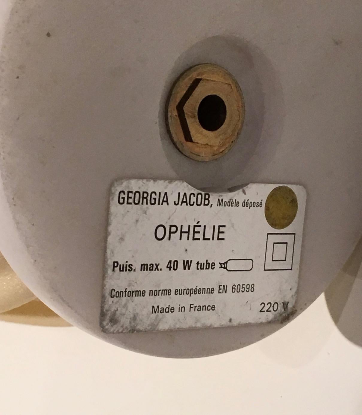 Georgia Jacob, Ophélie Flaming Torch Lamp in Resin on a Marble Base, circa 1970  2