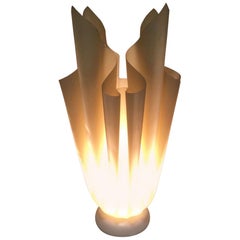 Georgia Jacob, Ophélie Flaming Torch Lamp in Resin on a Marble Base, circa 1970