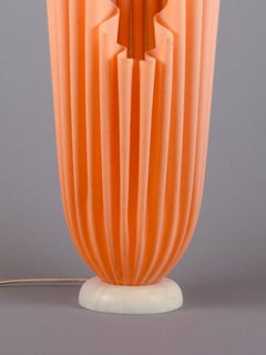 Georgia Jacobs, French designer. Pink floor lamp in resin on a marble base.