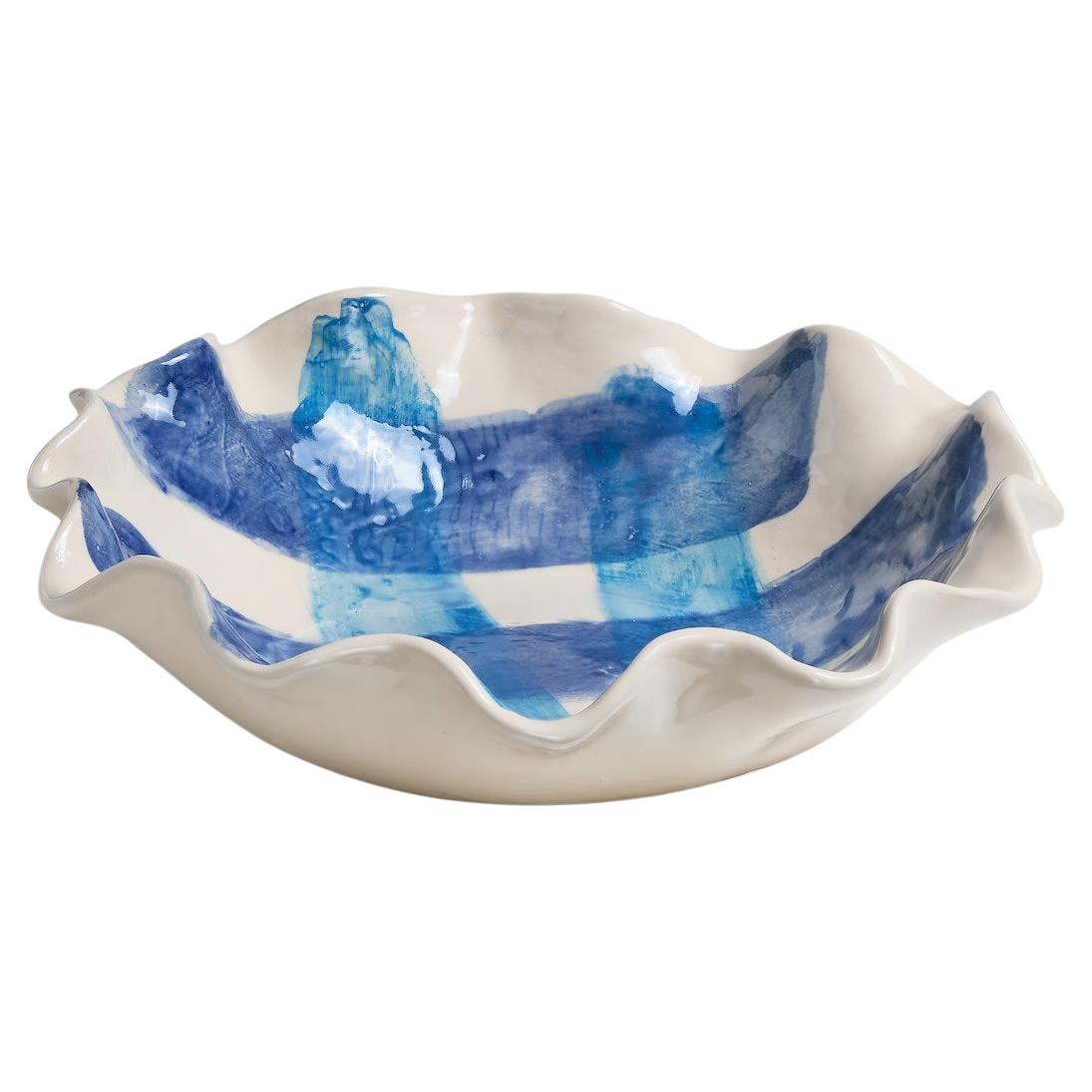 Georgia Loizou, Wavy checkered cobalt bowl For Sale