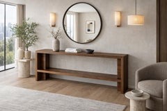 Lange Konsole aus schwarzem Nussbaumholz mit Regal von Autonomous Furniture, Georgia