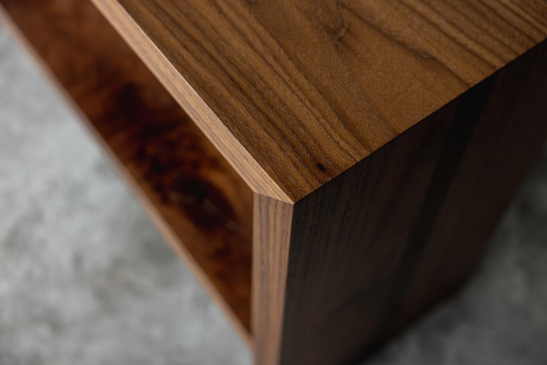 Georgia Long Black Walnut Console with Shelf by Autonomous Furniture In New Condition For Sale In Victoria, BC