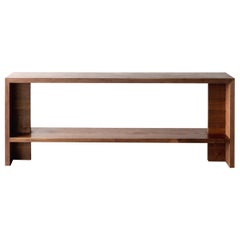 Georgia Long Black Walnut Console with Shelf by Autonomous Furniture
