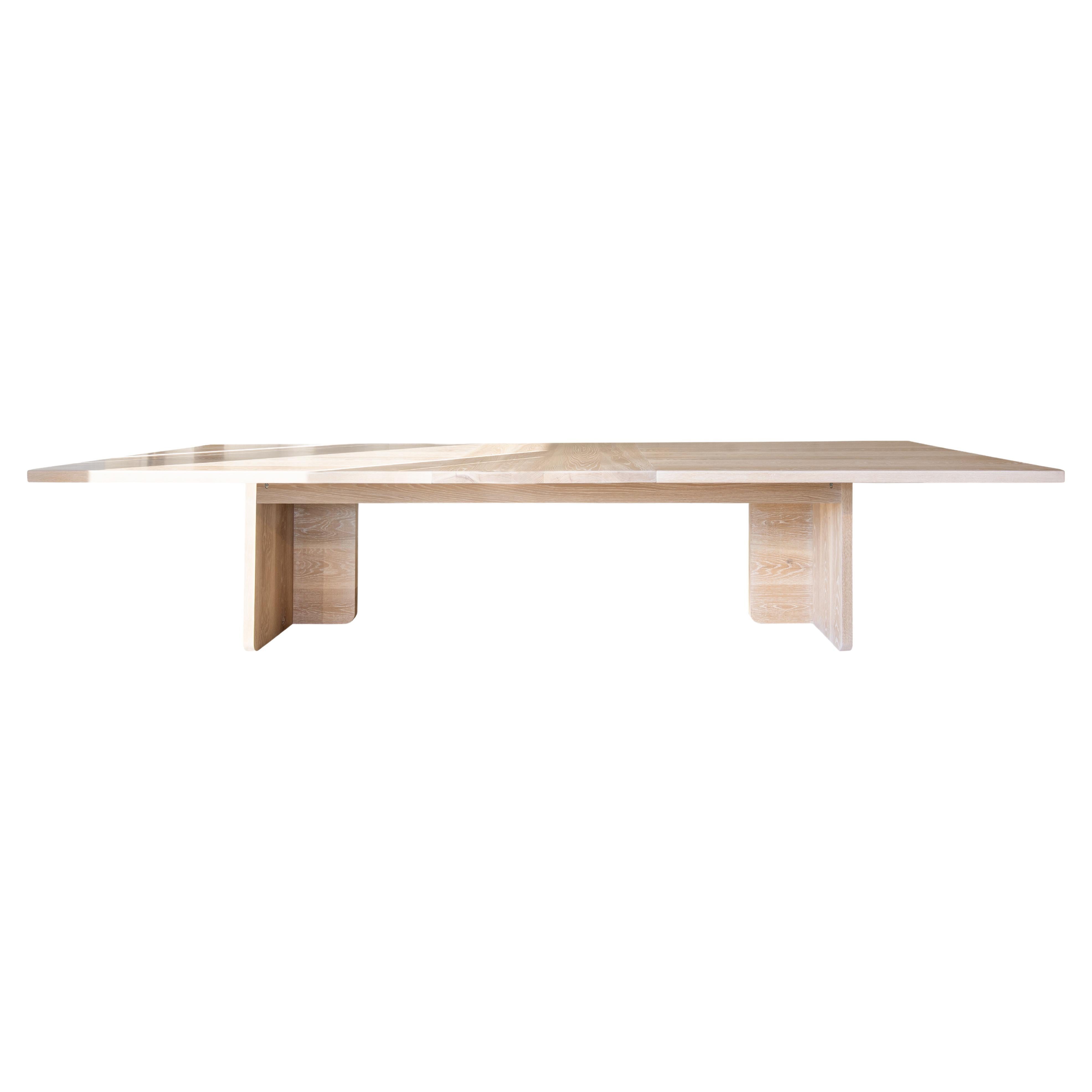 Mesa de comedor Georgia de roble macizo encalado - 156