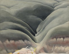 Black Place II - Paesaggio moderno dipinto con olio su tela, 1945