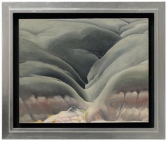 Black Place II - Paesaggio moderno dipinto con olio su tela, 1945