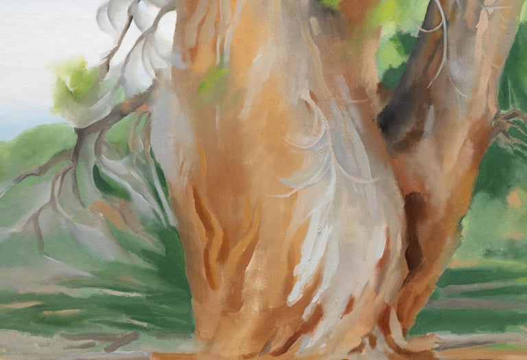 Cottonwood Tree (Near Abiquiu), New Mexico - Brown Landscape Painting by Georgia O'Keeffe
