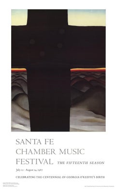 1987 After Georgia O'Keeffe 'Black Cross: New Mexico' Modernism Black