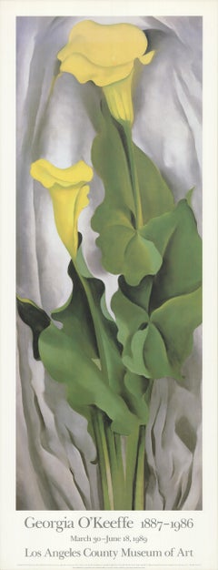 GEORGIA O'KEEFFE Yellow Calla- Green Leaves 47.75" x 18.25" Poster 1989