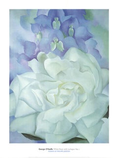 Georgia O'Keeffe - White Rose with Larkspur No.2 By Georgia O'Keeffe White Rose with Larkspur No.2 By Georgia O'Keeffe