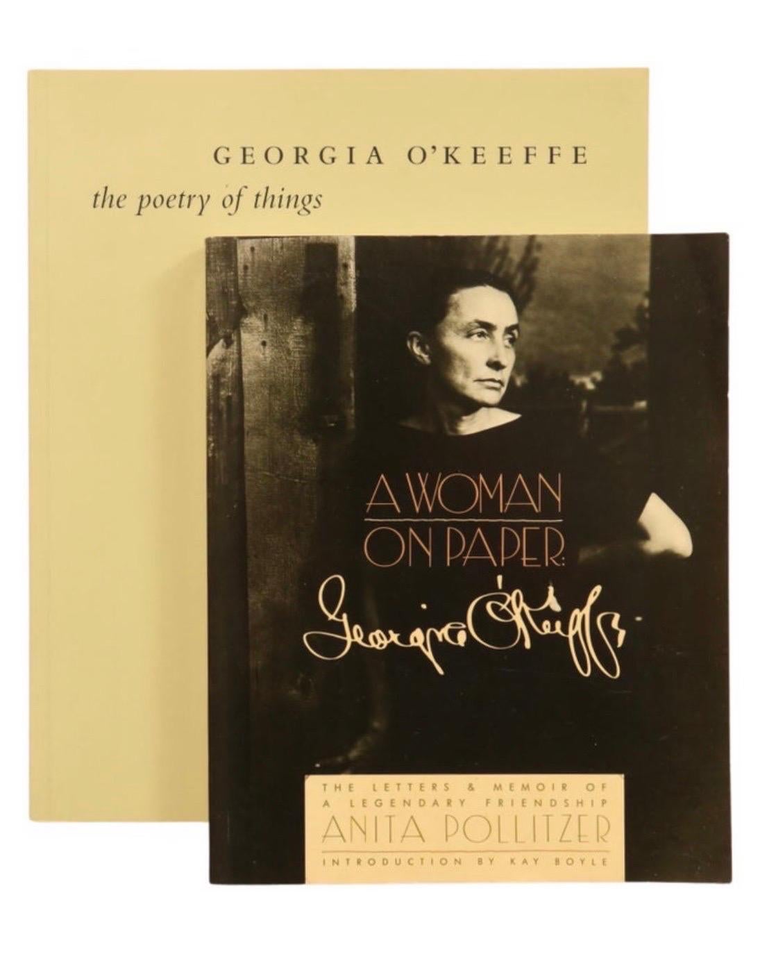 Two Georgia O'Keeffe softcover books. A Woman on Paper, published in 1988, 294 pages. The Poetry of Things, published in 1999, 158 pages.