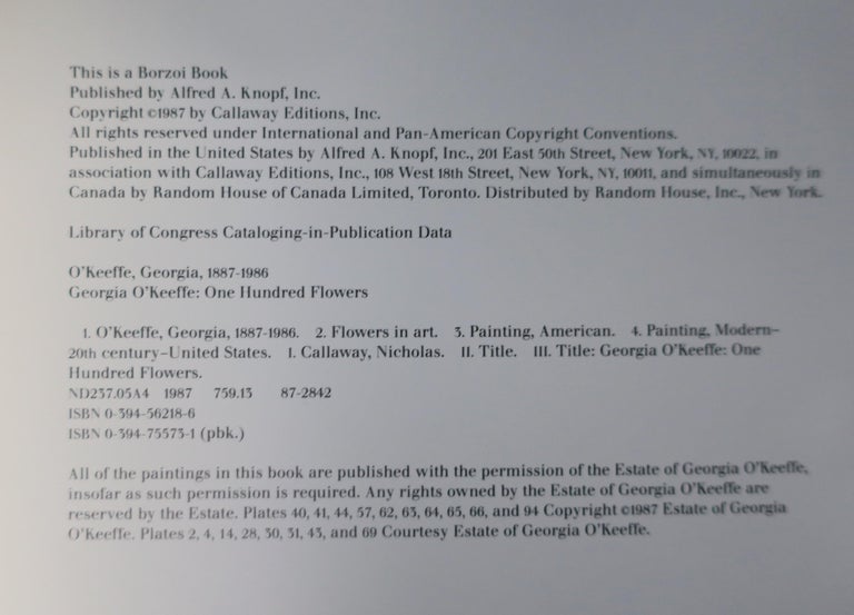 Georgia O'Keeffe, 'One Hundred Flowers', Coffee Table or Library Book ca. 1980s For Sale 1