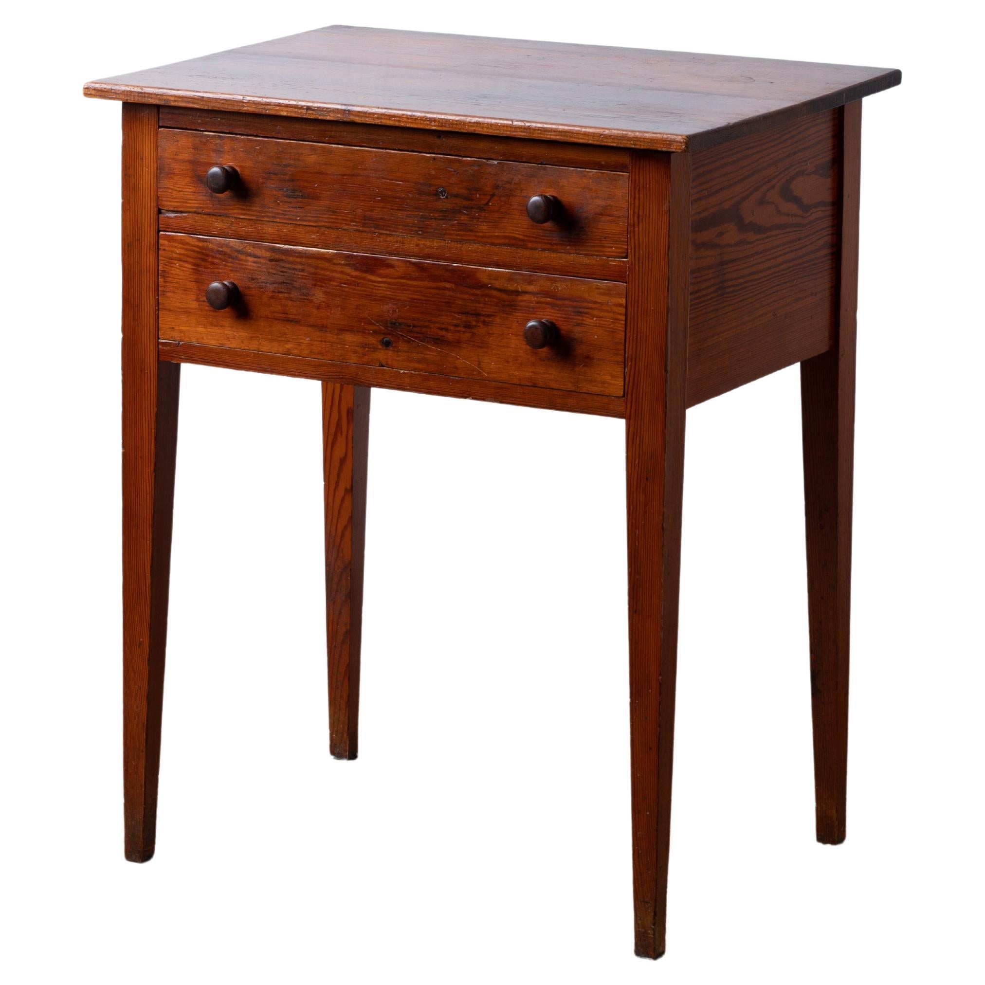 Georgia Yellow Pine Side Table For Sale