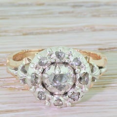 Georgian 0.50 Carat Rose Cut Diamond Cluster Ring