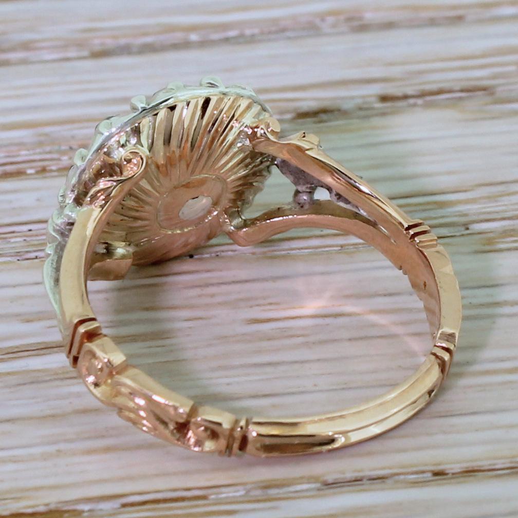 Women's Georgian 0.50 Carat Rose Cut Diamond Cluster Ring For Sale