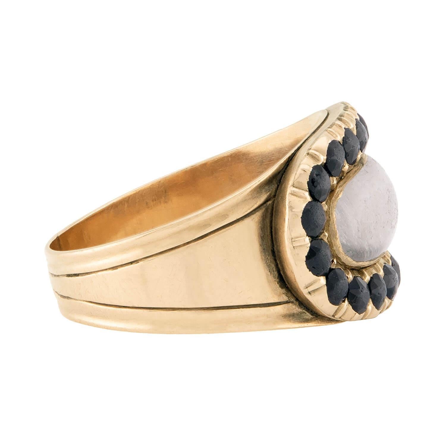 Anillo de Luto Georgiano de Ónix 10k en Bueno estado para la venta en Narberth, PA