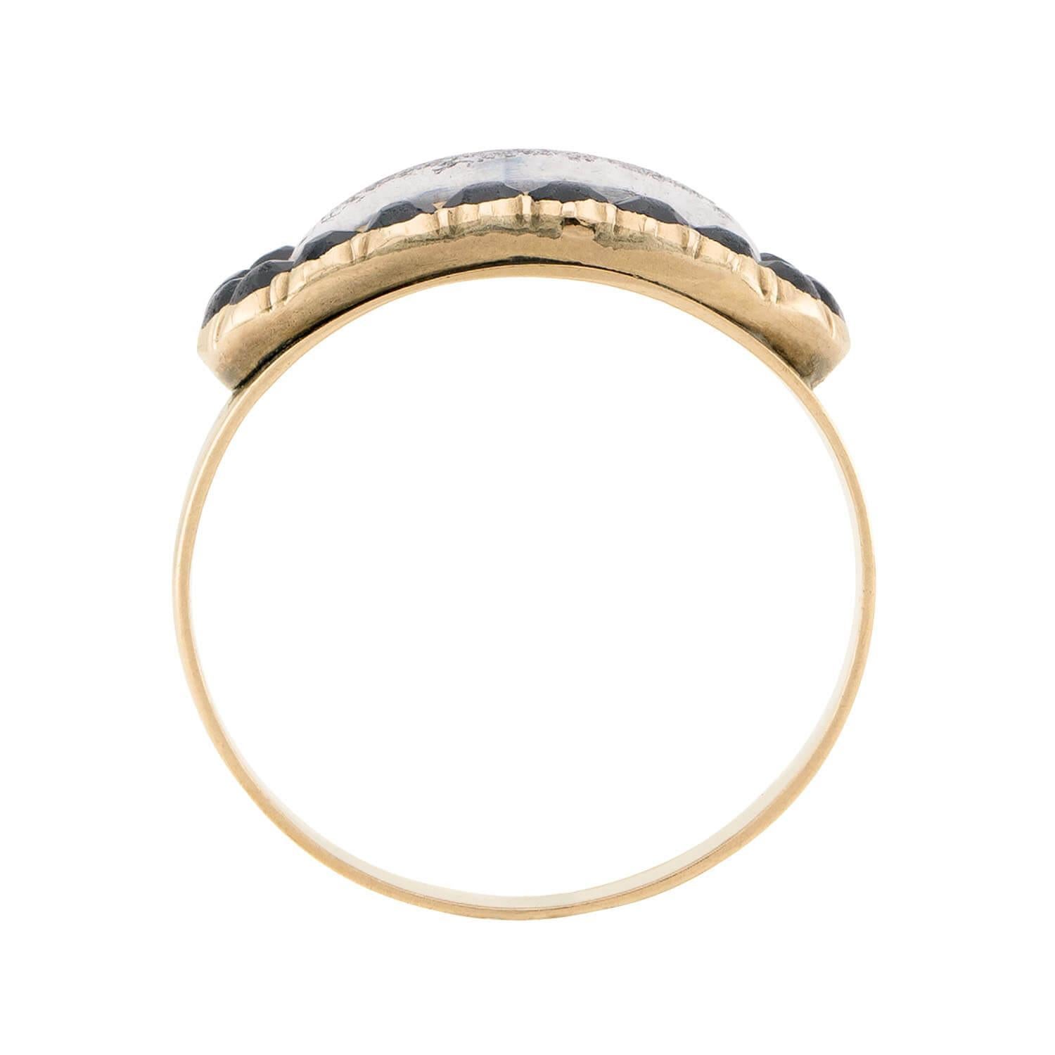 De las mujeres Anillo de Luto Georgiano de Ónix 10k en venta