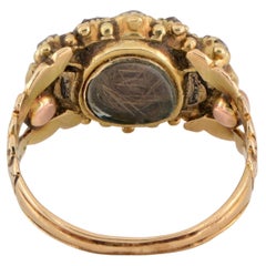 Georgian 1.30 Ct. Antique Cut Diamond 18 KT Locket Mourning Ring