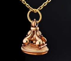 Georgian 14 KT Large Carnelian Fob 1806 Plus 18 KT Chain
