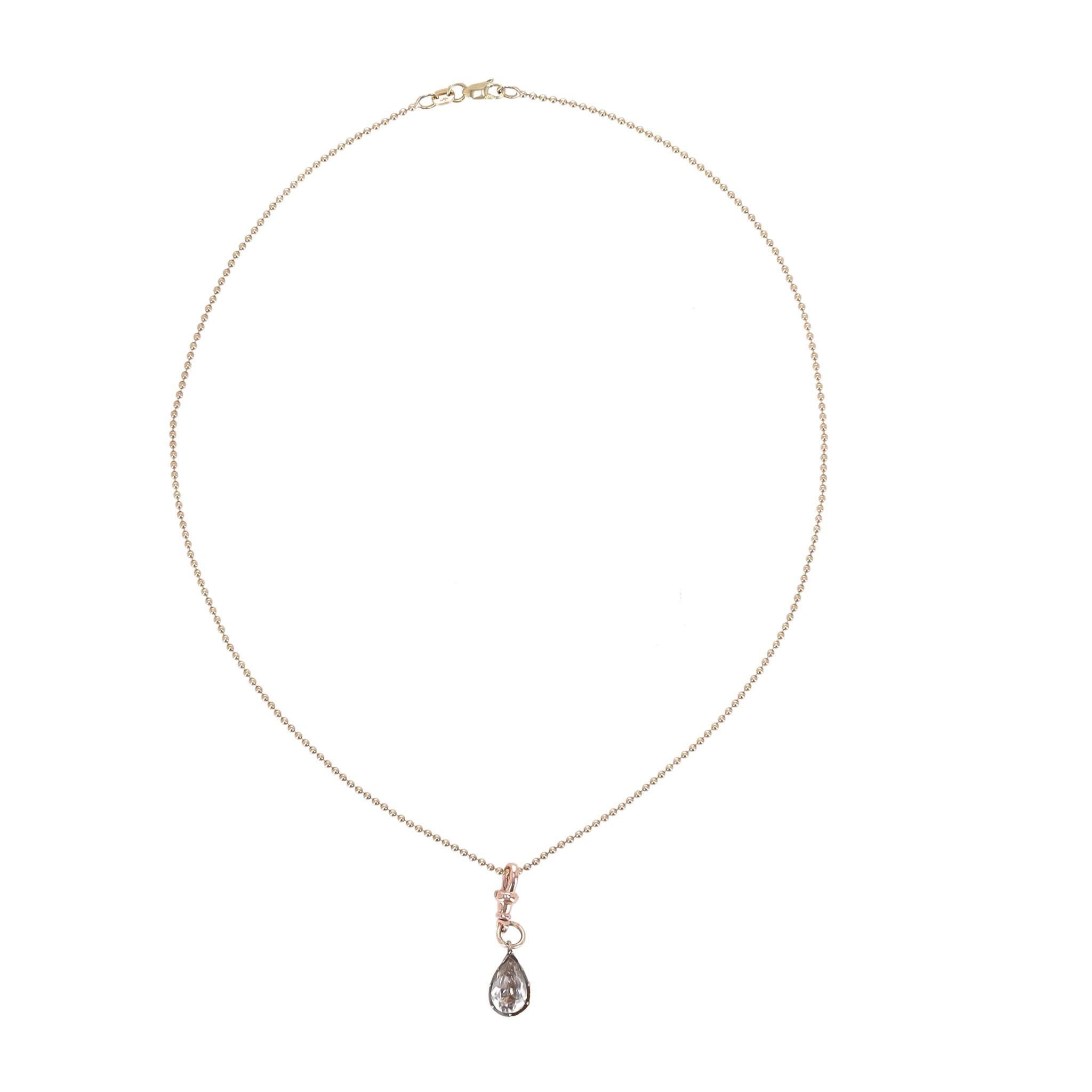Collier boule en or 14ct de style géorgien avec pendentif en forme de poire en vente 6
