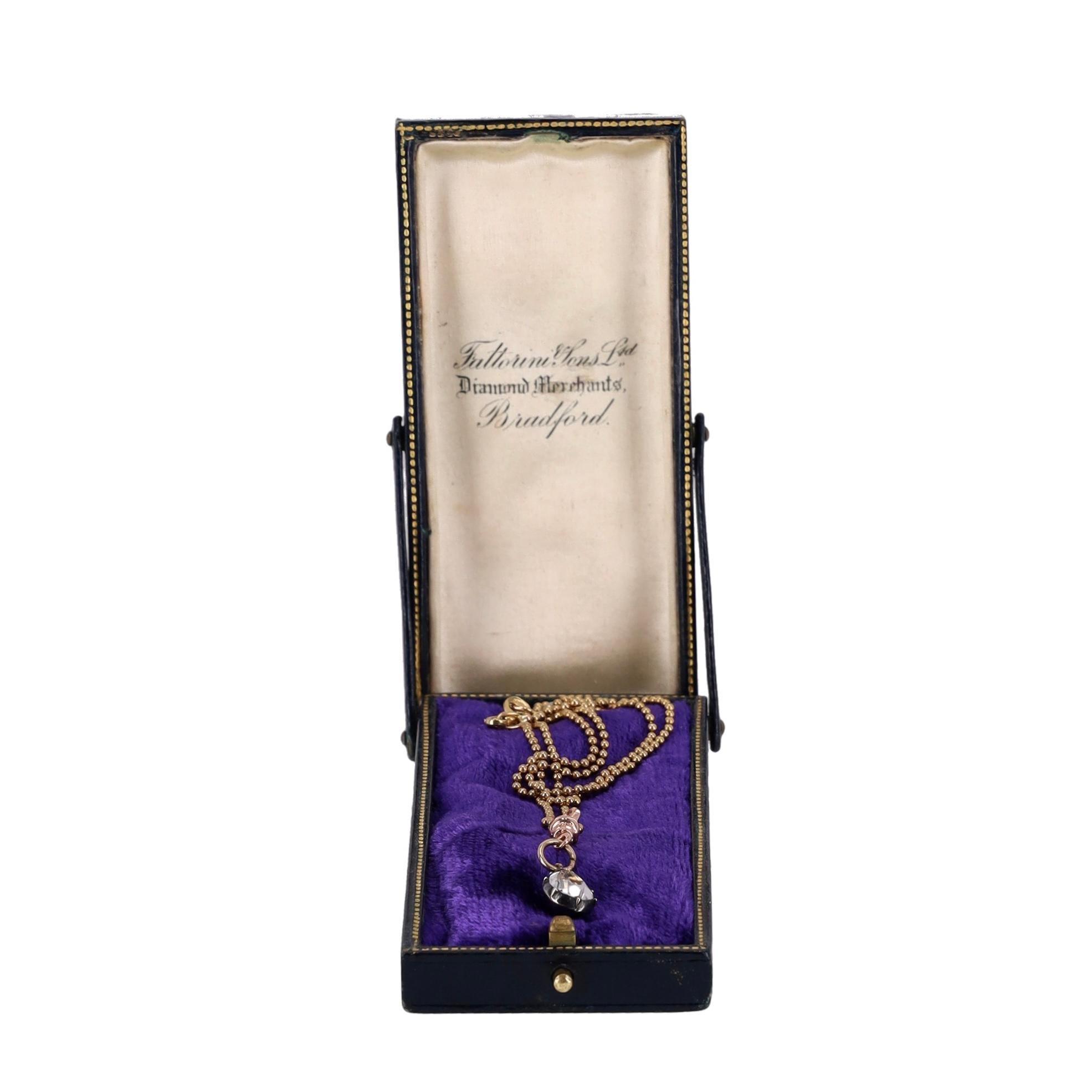 Collier boule en or 14ct de style géorgien avec pendentif en forme de poire Pour femmes en vente
