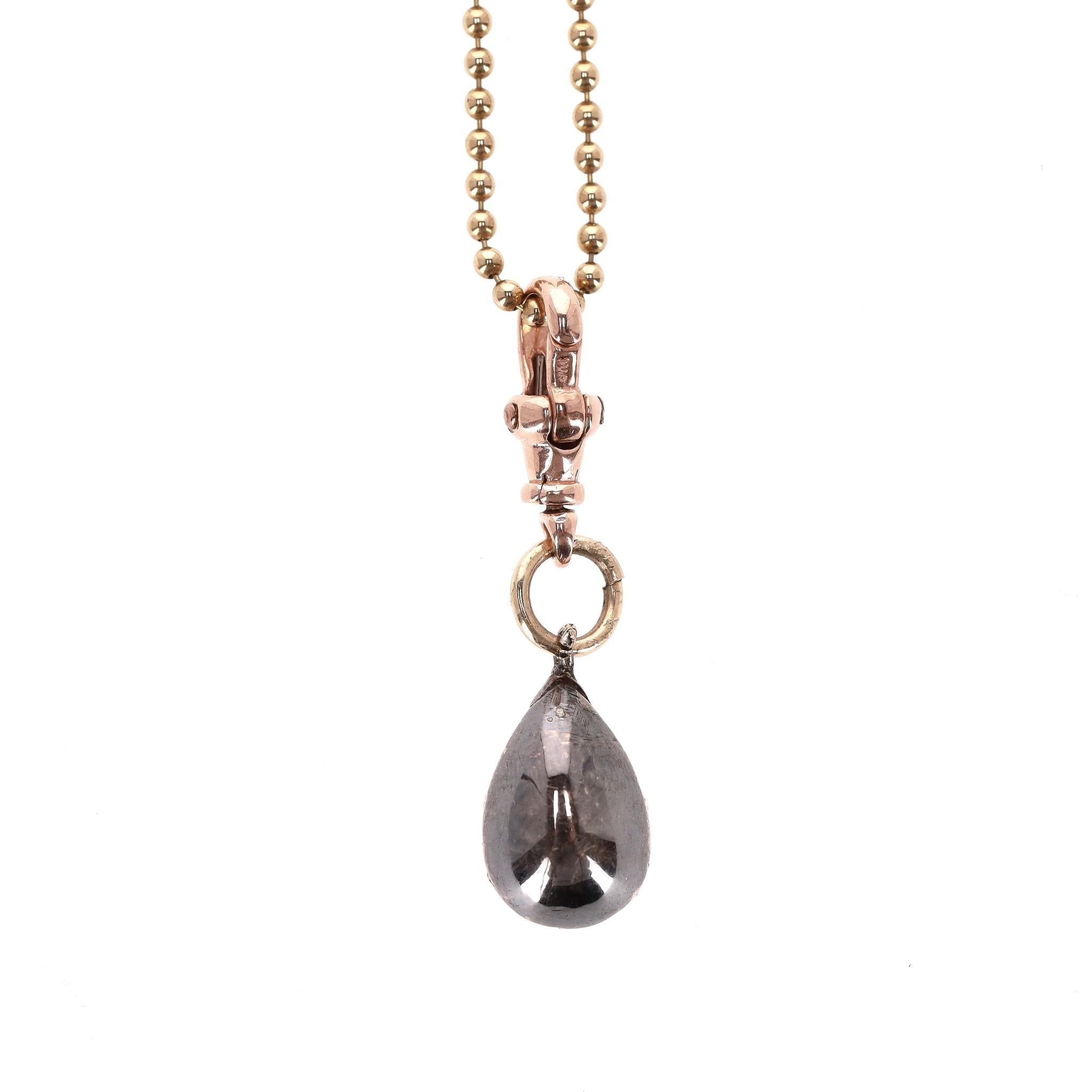 Collier boule en or 14ct de style géorgien avec pendentif en forme de poire en vente 2