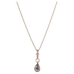 Georgian 14ct Gold Ball Necklace With Pear Shaped Pendant