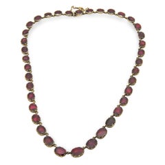 Georgian 14k Garnet Riviera Necklace