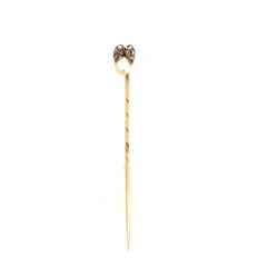 Georgian 14k Rose Cut Diamond Pearl Pin
