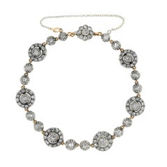 Georgian 14k/Sterling Silver Rose Cut Diamond Bracelet 2ctw