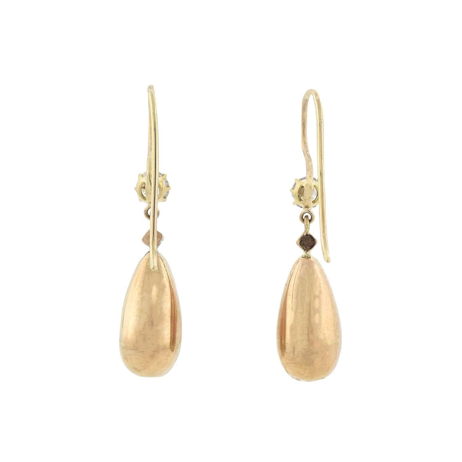 Women's Georgian 14kt Diamond + Imperial Topaz Earrings and Pendant Set